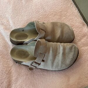 Birkenstock Women's Brown Suede Clogs